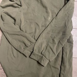 Loft olive green quarter button up sweater long sleeve